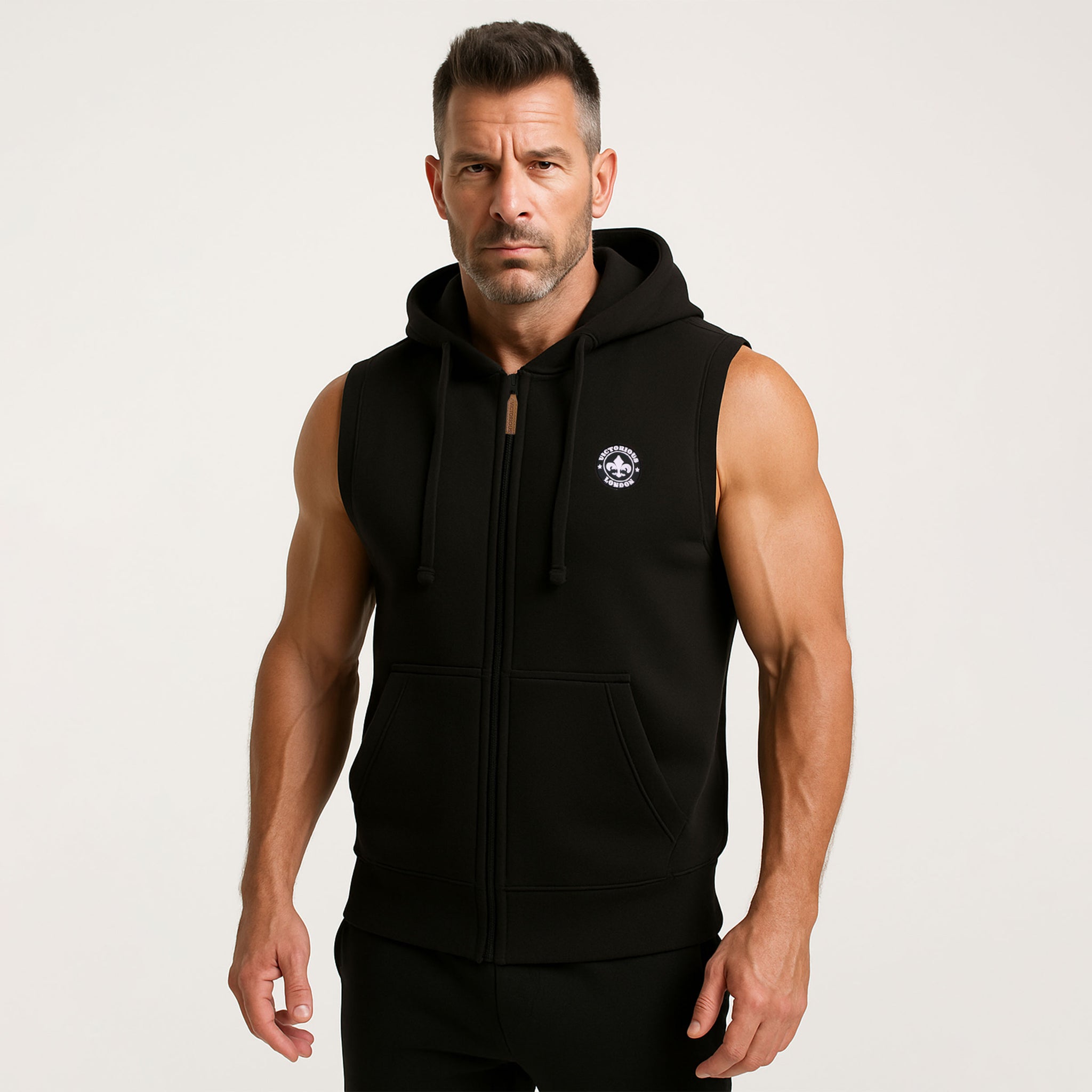 Multi Solid Color Fashionable Stylish Sleeveless Zipper Hoodies