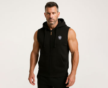 Multi Solid Color Fashionable Stylish Sleeveless Zipper Hoodies