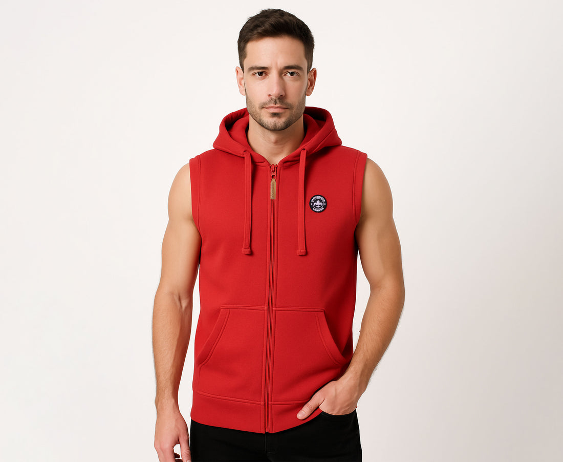 Multi Solid Color Fashionable Stylish Sleeveless Zipper Hoodies