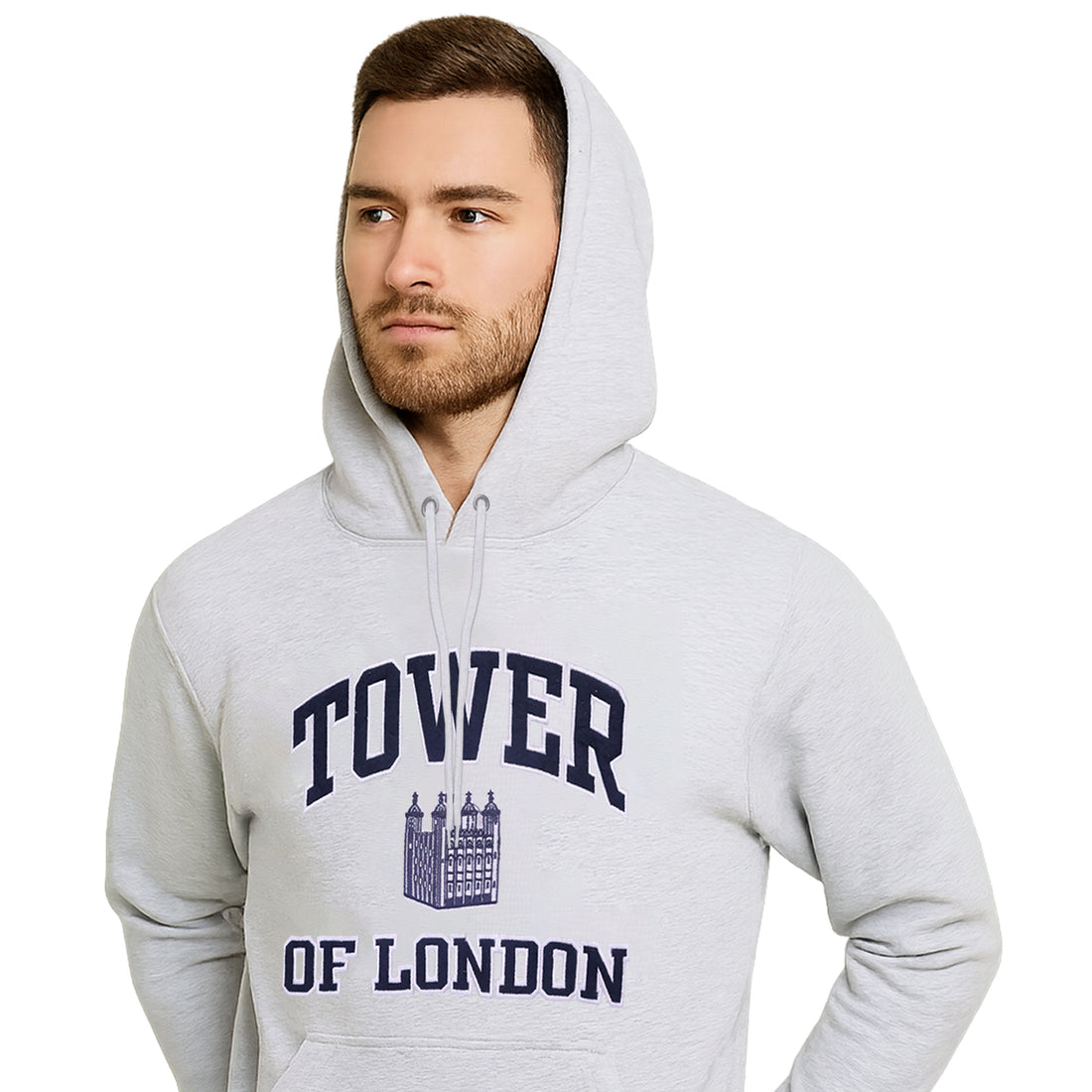 Tower of London Applique Embroidered Grey Hoodies