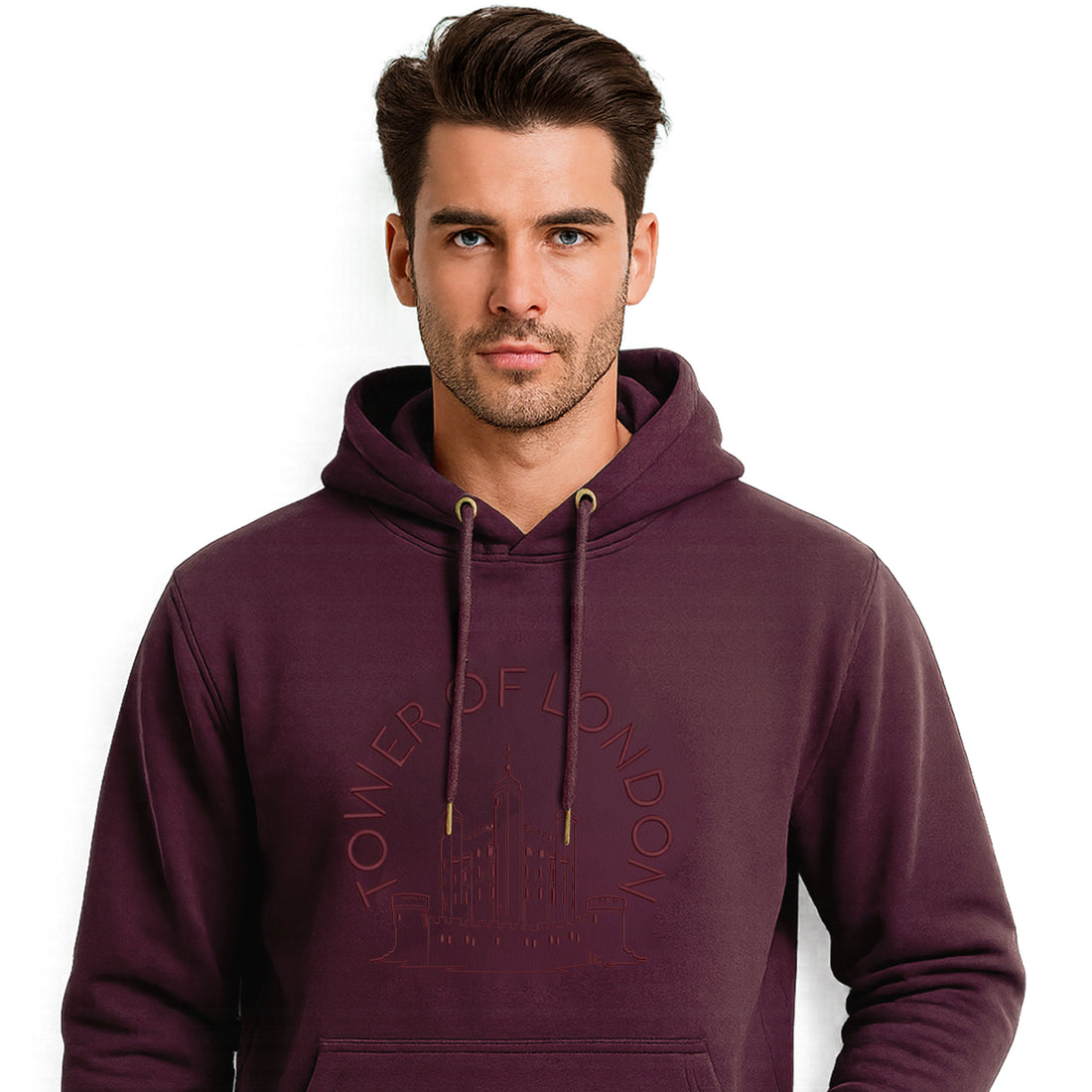 Tower of London 3D Embroidered Grey Hoodies