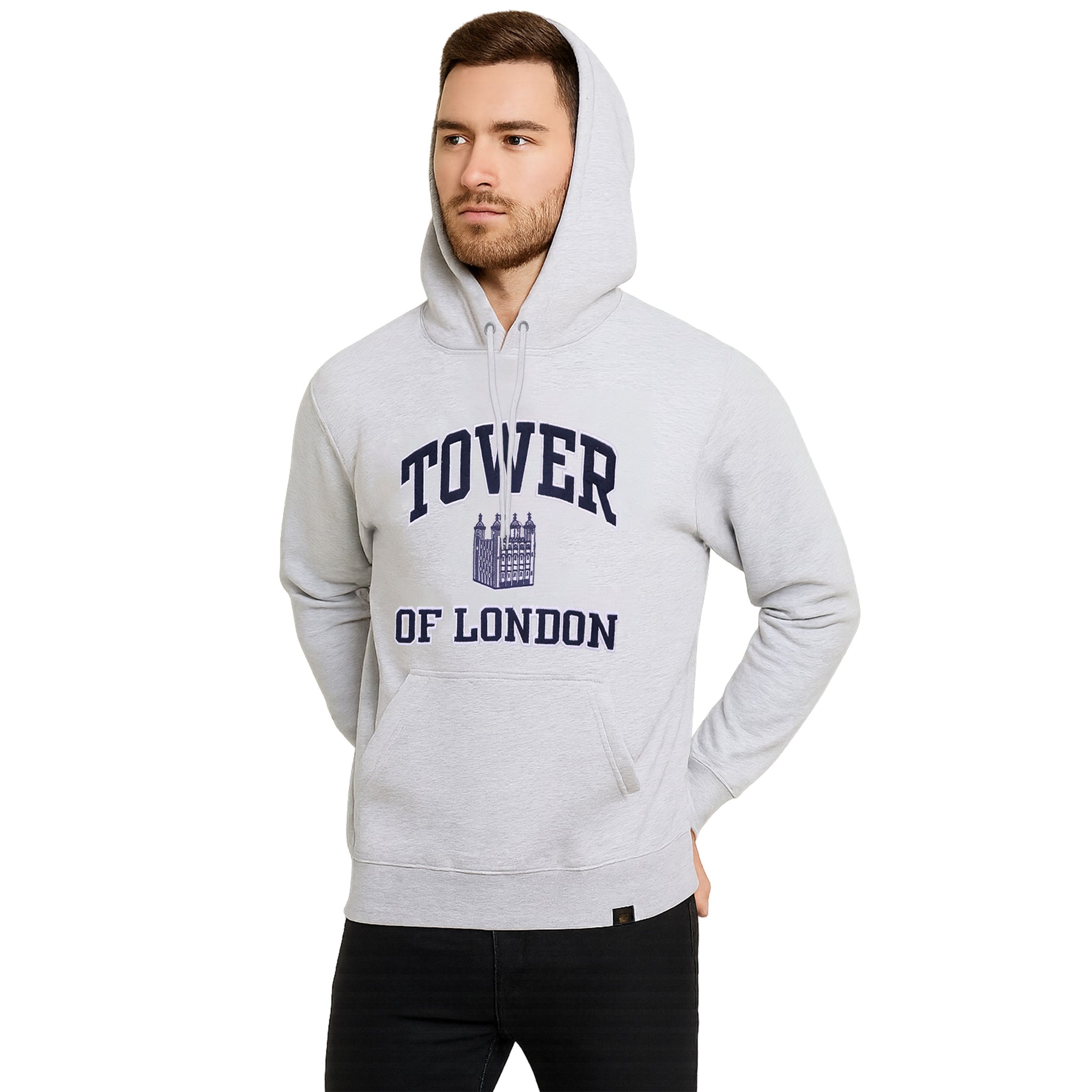 Tower of London Applique Embroidered Grey Hoodies