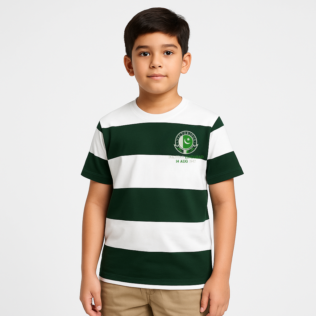 PAKISTAN ZINDABAD WITH PAKISTAN FLAG EMBROIDERED T SHIRT