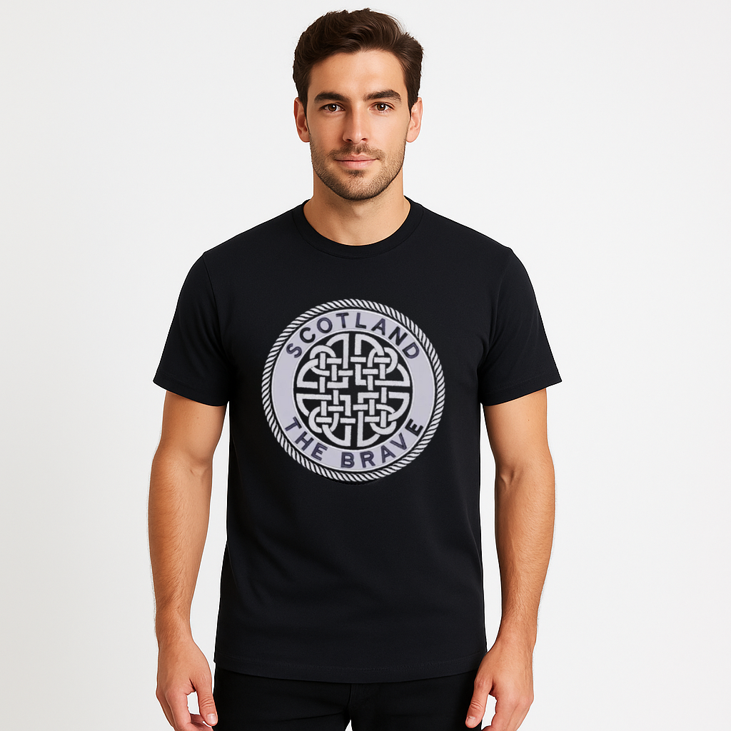 SCOTLAND THE BRAVE EMBROIDERED T SHIRT