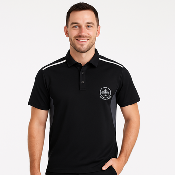 BLACK TEXTURE WITH GREY  POLO SHIRT