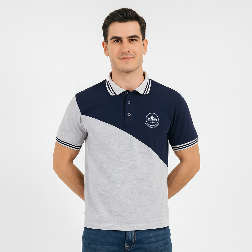 2 PANEL  WITH STRIPED COLLAR POLO SHIRT