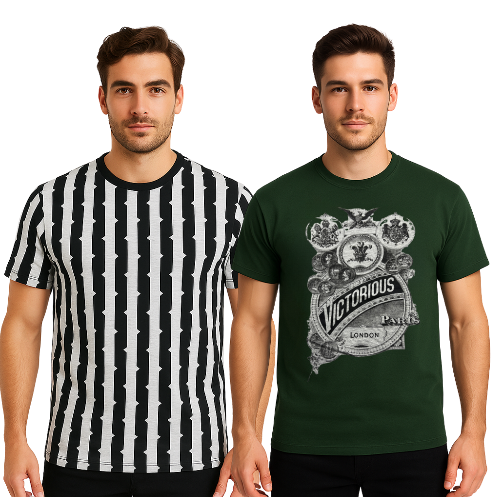 PRINTED T SHIRT PACK OF 2