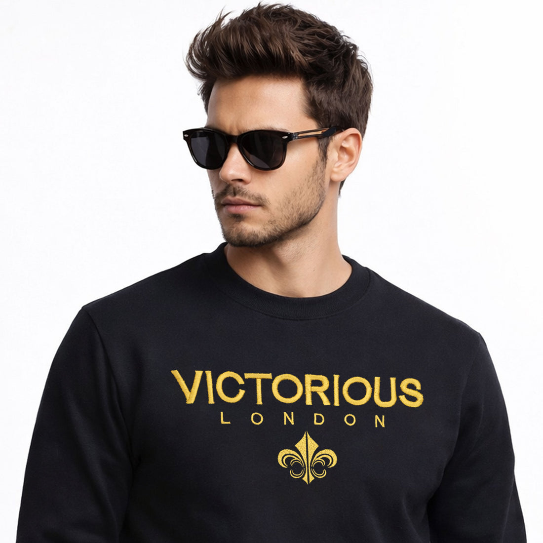 VICTORIOUS LONDON 3D EMBROIDERED SWEAT SHIRT