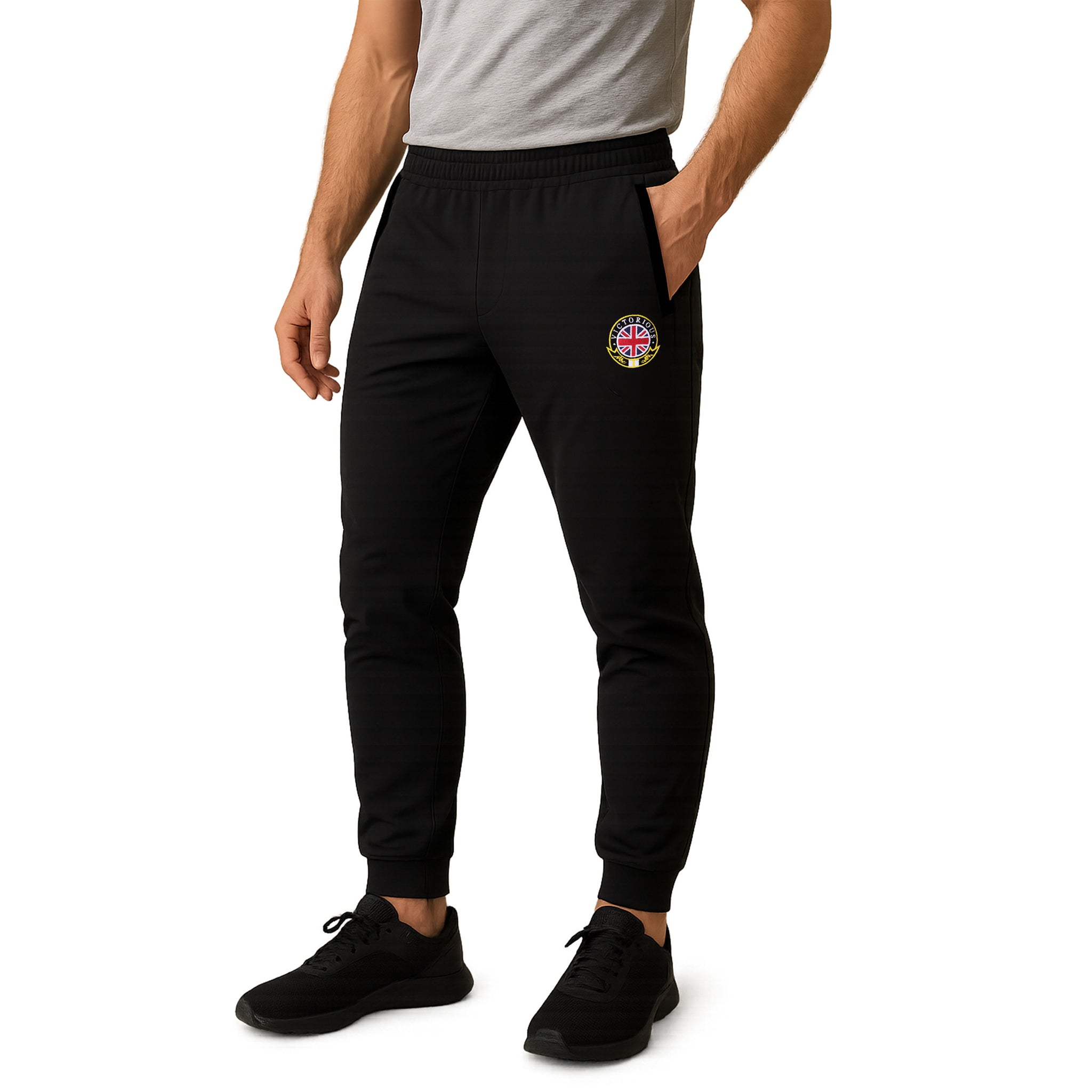 VL GYM WEAR & SPORTS  WITH BOTTOM CUFF EMBROIDERED TROUSERS