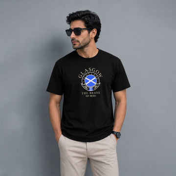 Glasgow Scotland The Brave Embroidered T Shirt