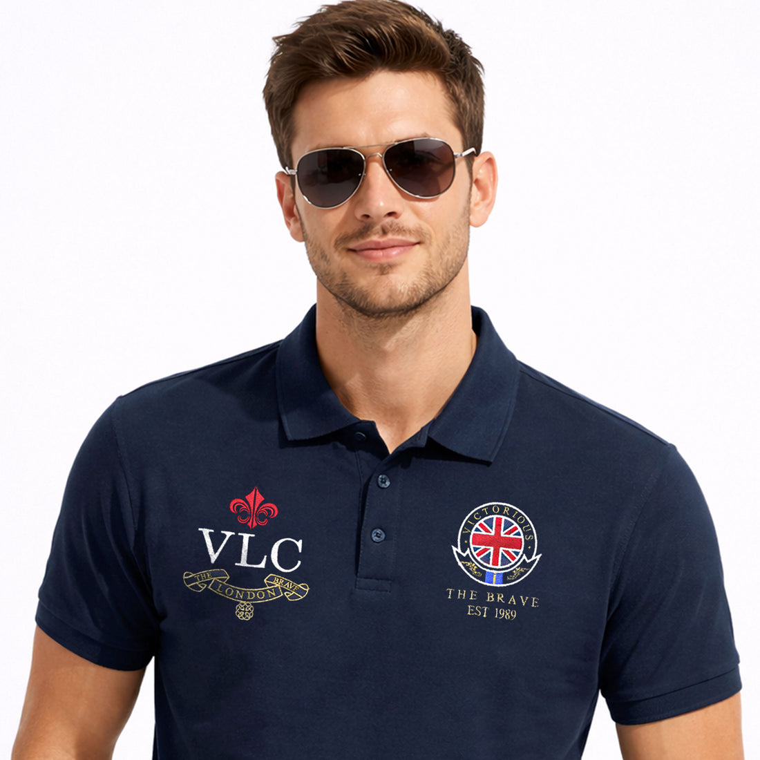 VLC London Heritage with British crest Embroidered Polo Shirt