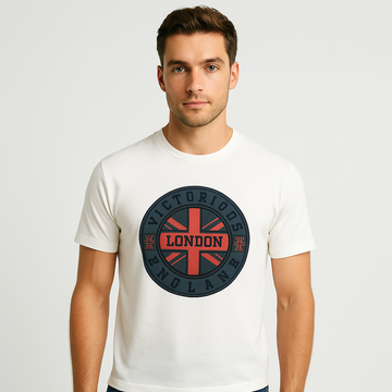 VICTORIOUS ROUND FLAG PRINTED T SHIRT