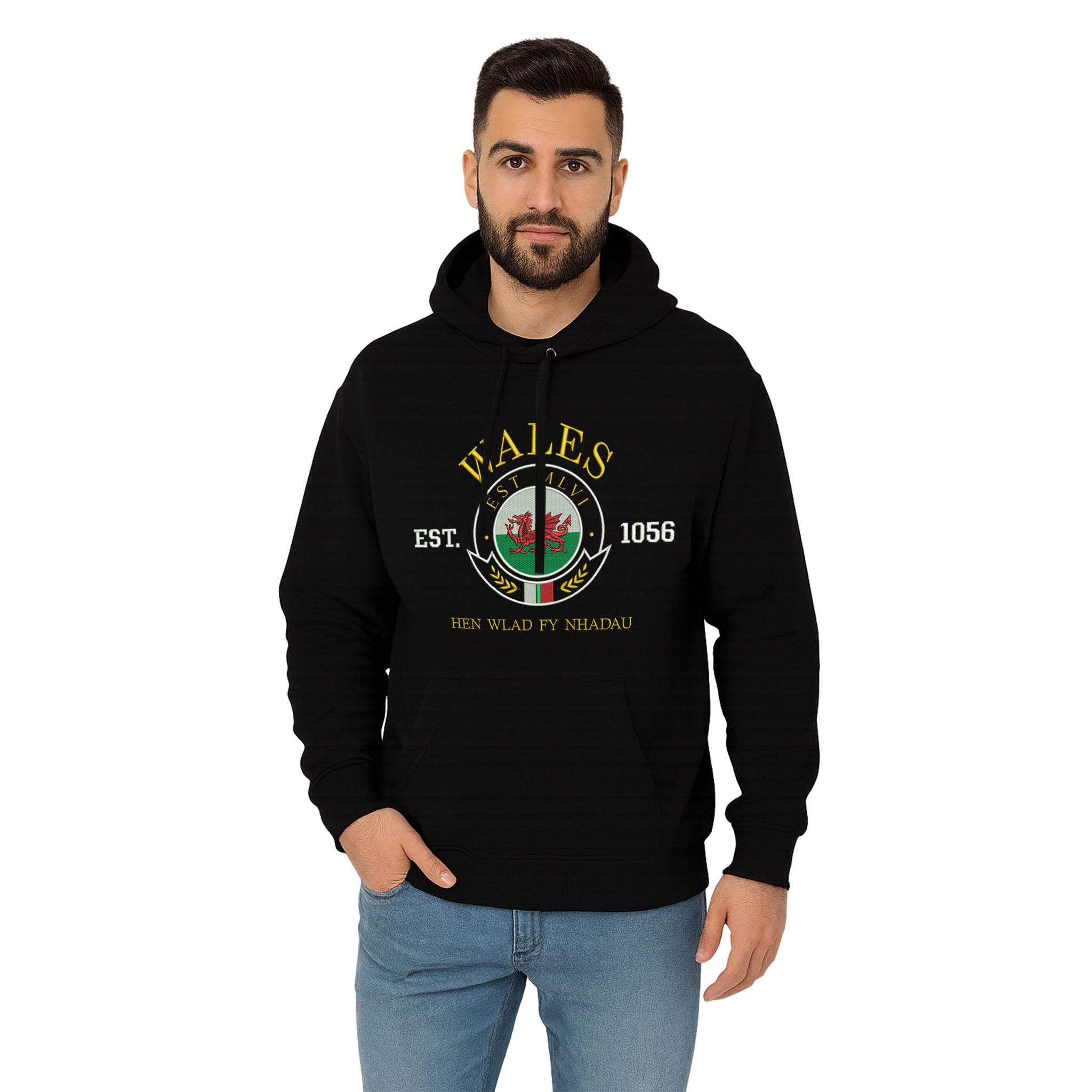 wales embroidered hoodies