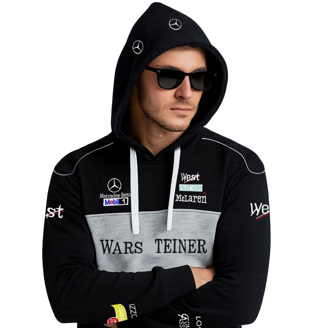 CAR RACING 2 PANEL EMBROIDERED HOODIE