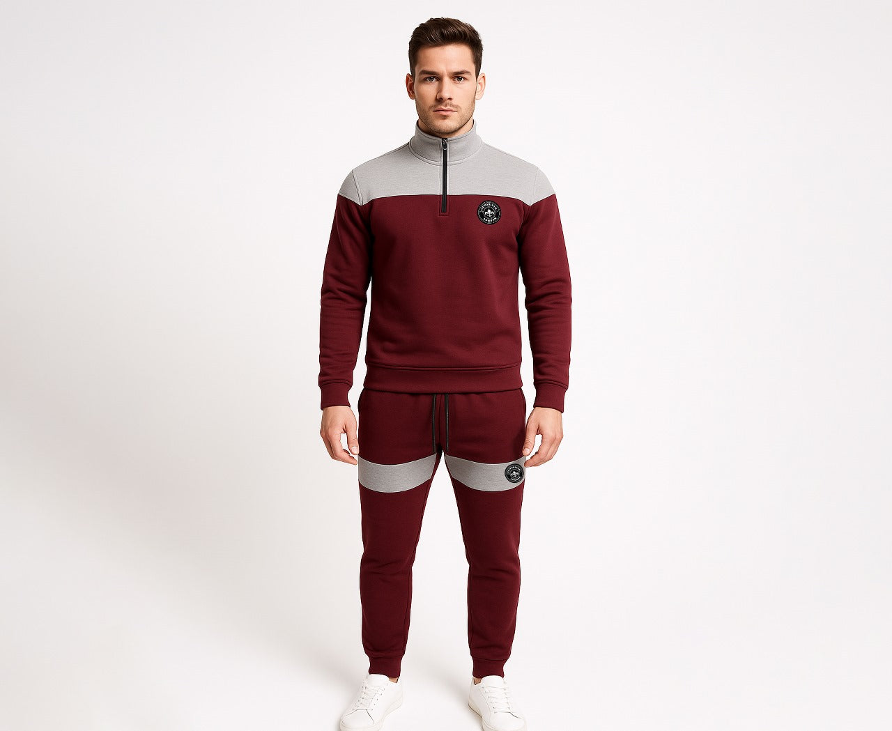 Grey Panel Twinset For Men's