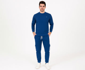 Tracksuit Set in Athleisure Style with Pants and Sweatshirt