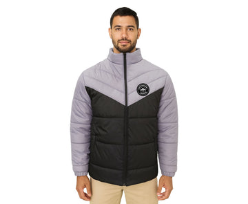 Men's  2 Panel Grey & Black Puffer jacket