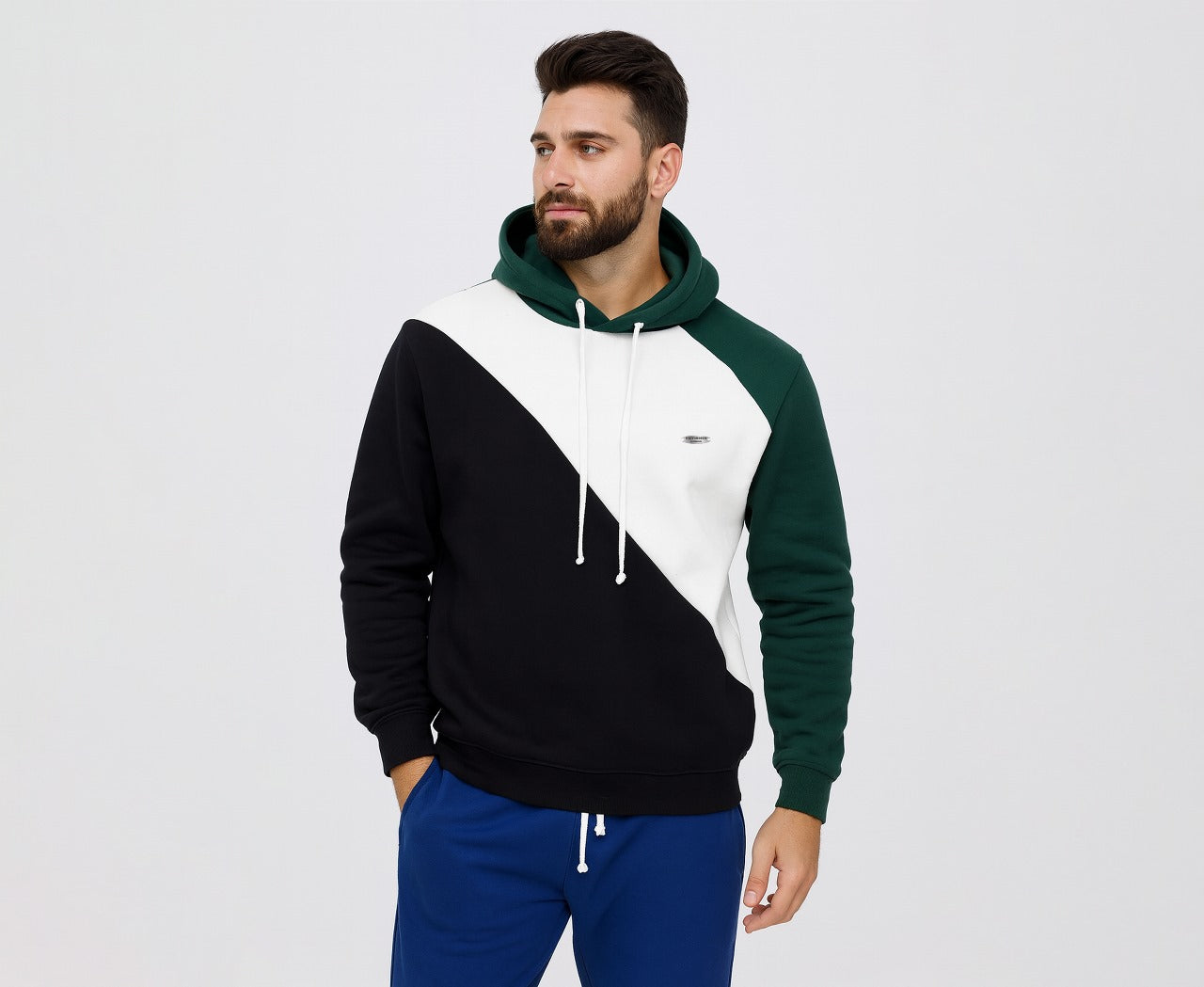 Men;s Contrast Panel Hoodie
