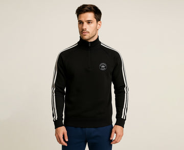 Men's Half Zip 3 Stripes Collar Sweatshirt