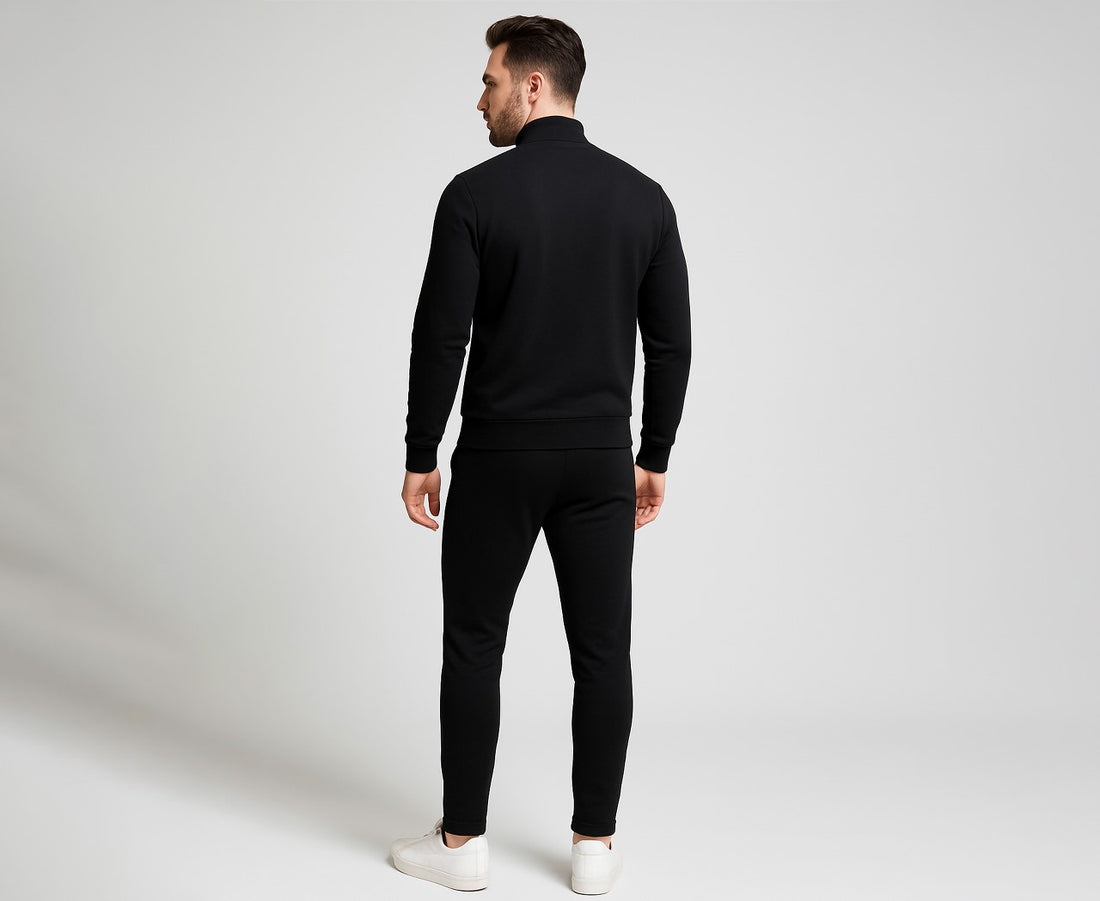 Black Grey 2 Panel Twinset For Men's