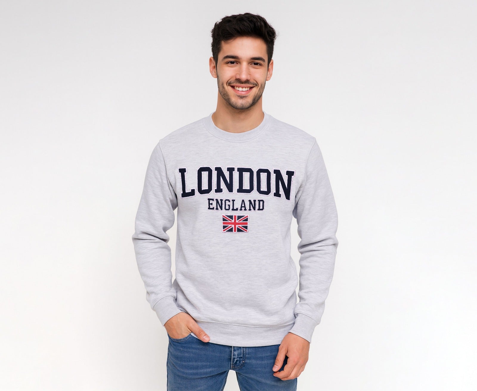 London England Flag Embroidered Sweatshirt