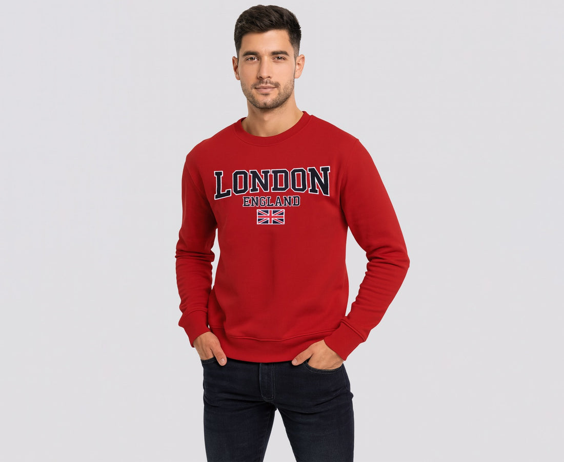 London England Flag Embroidered Sweatshirt