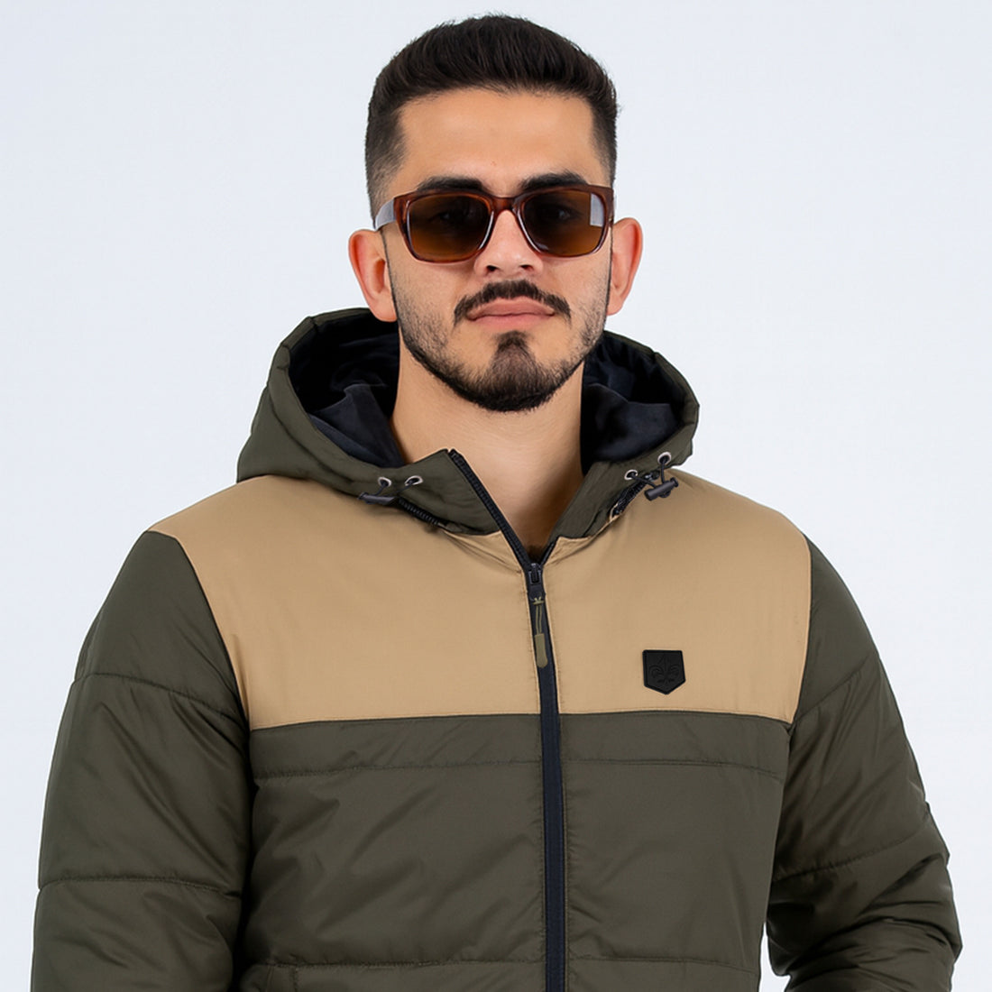 Men's Contrast 2 panel Zip-Up Puffer jacket