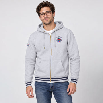 Men’s London England Full-Zip Front & Back Embroidered Hoodie
