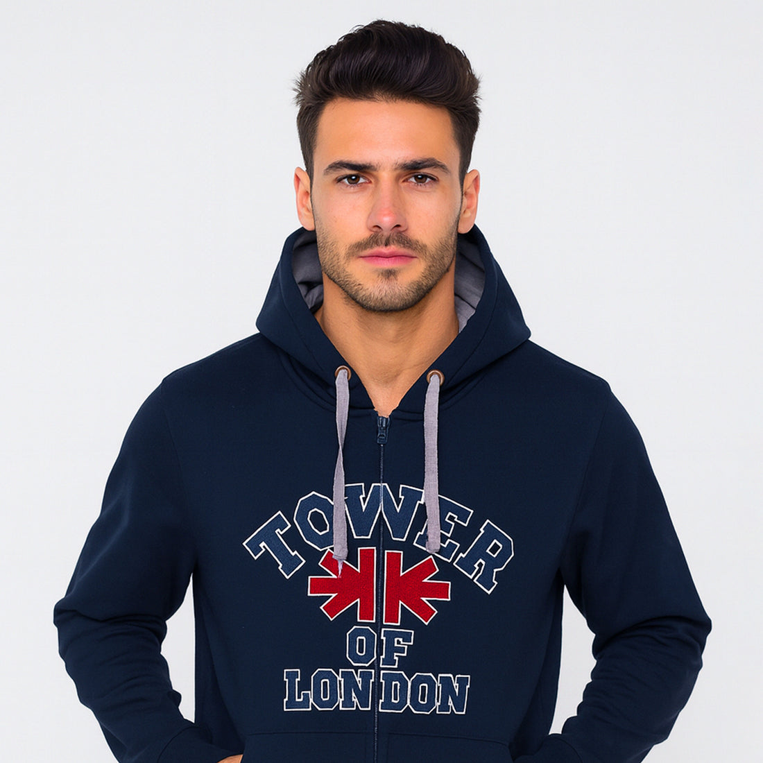 Tower Of London Front Embroidered Hoodies