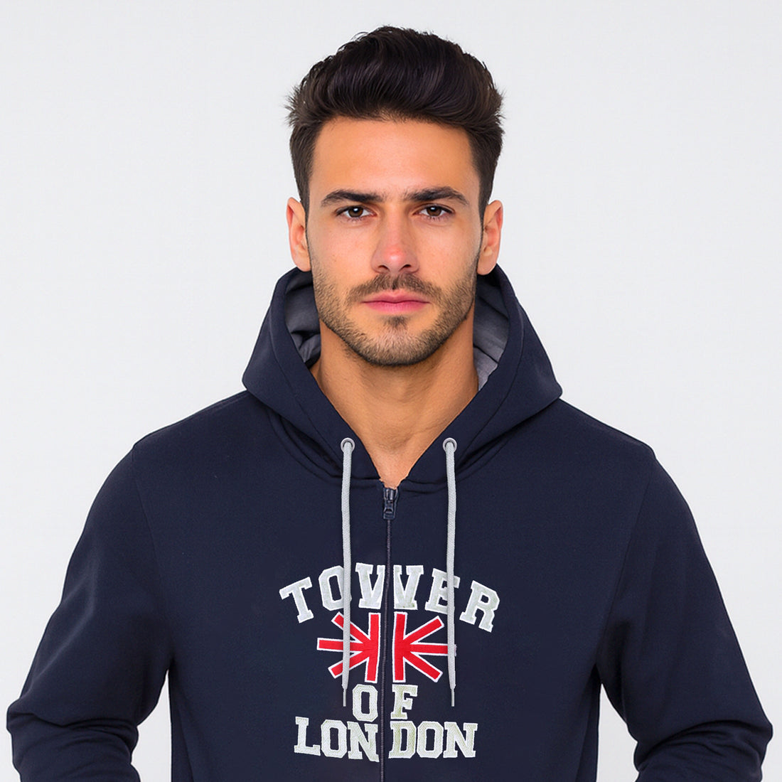 Tower Of London Front Embroidered Hoodies