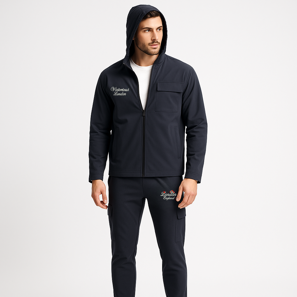 Men's Embroidered Tracksuit In Micro Polyester