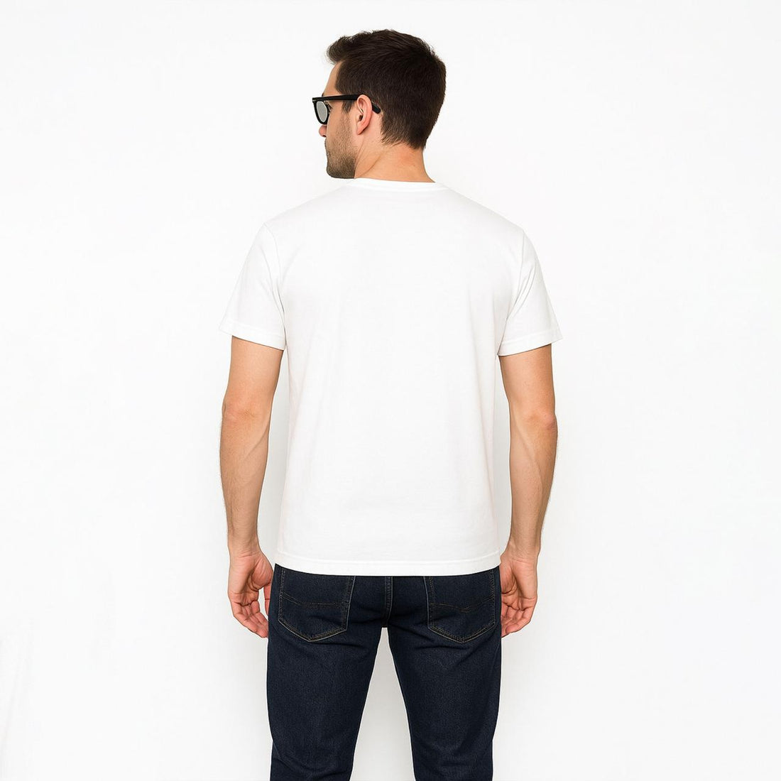 Men’s Solid White Crew Neck T-Shirt
