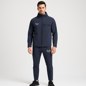 Men's Embroidered Tracksuit In Micro Polyester