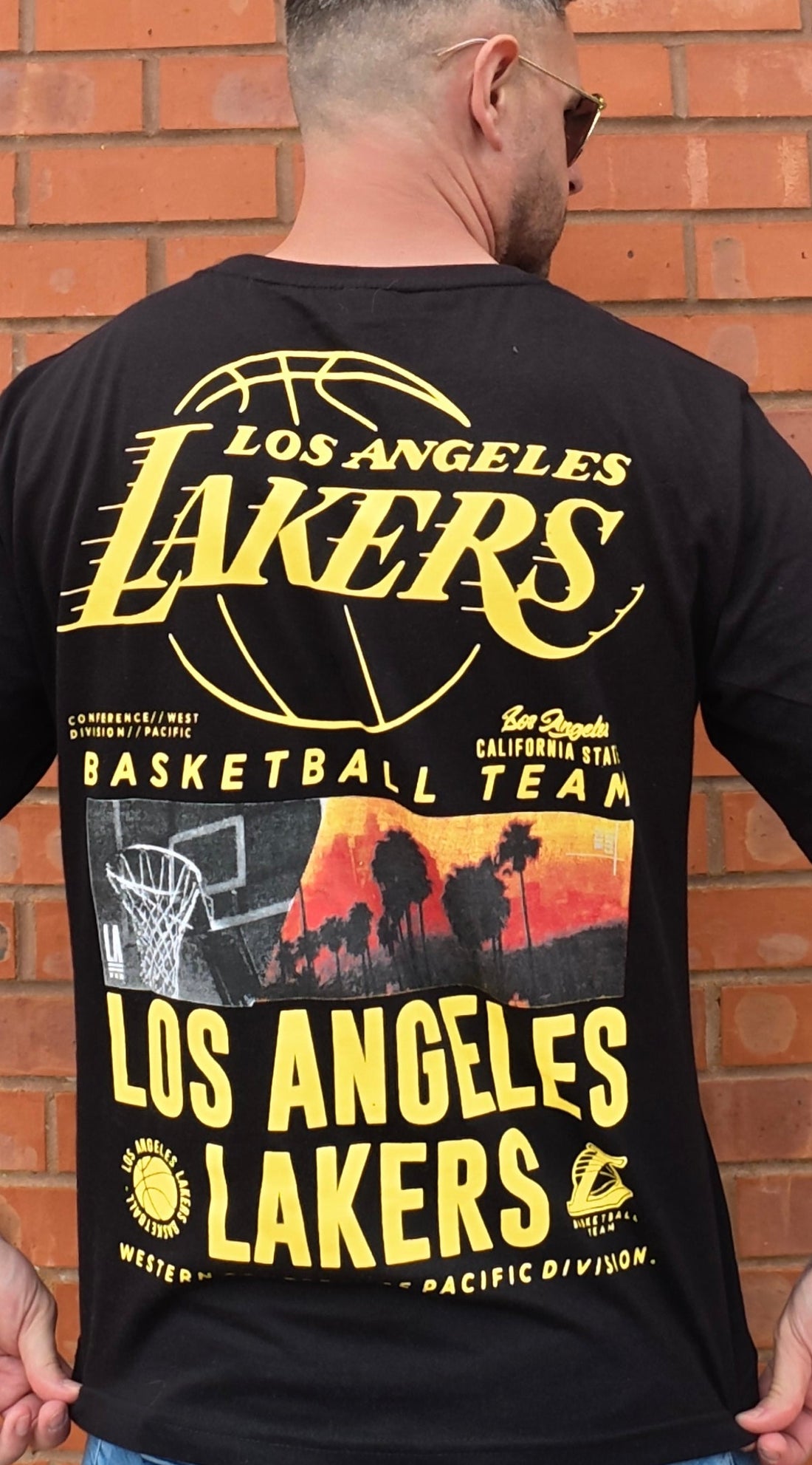 LAKERS EMBROIDERED & PRINTED T SHIRT