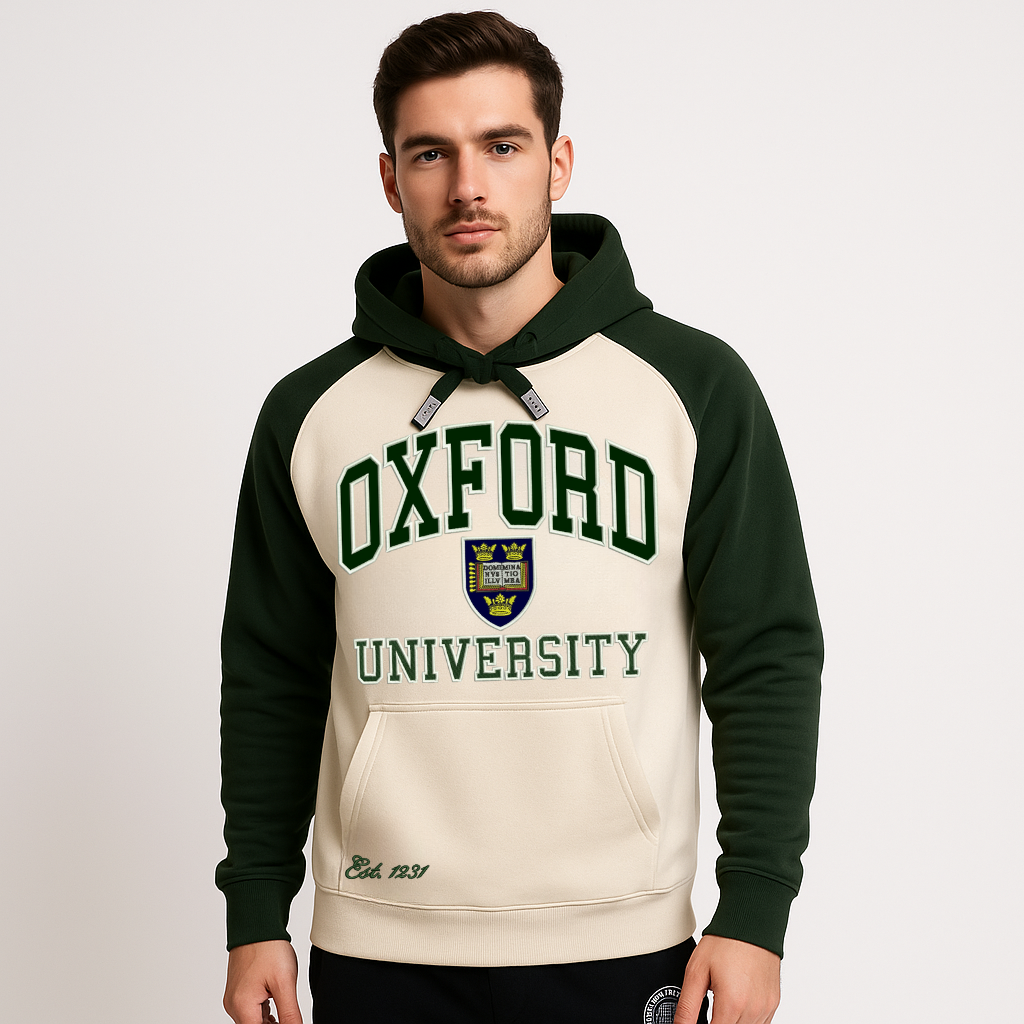 OXFORD UNIVERSITY APPLIQUE EMBROIDERED PULLOVER 2 PANEL HOODIES