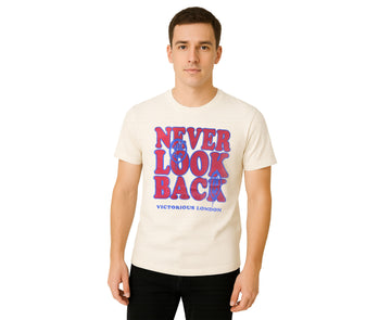 NEVER LOOK BACK VL PRINT T SHIRT
