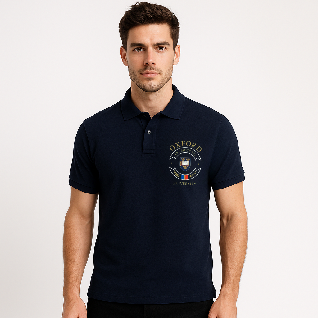 OXFORD UNIVERSITY EMBROIDERED & PRINTED POLO SHIRT