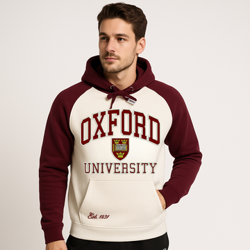 Oxford University Applique Embroidered Pullover 2 Panel Hoodies